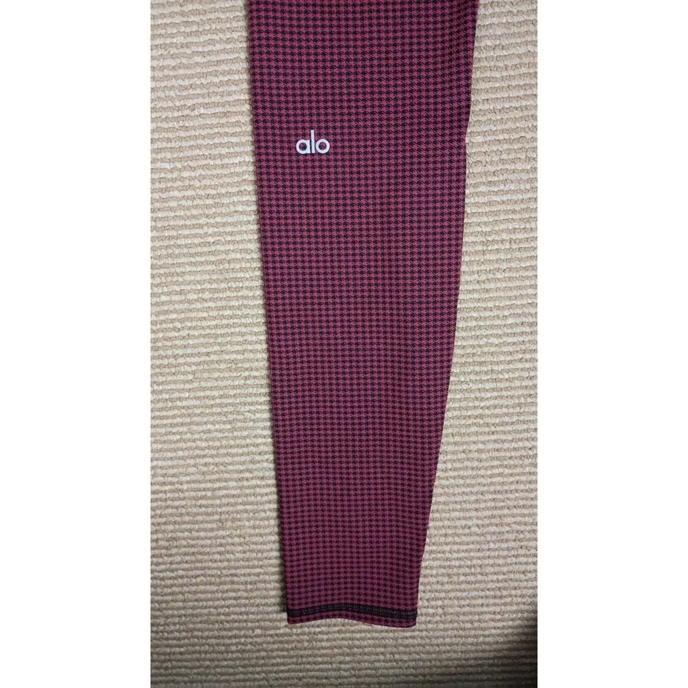 Alo Yoga Micro Houndstooth‎ Red/Black High Waisted Leggings Women's Size M